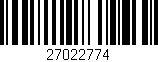 Código de barras (EAN, GTIN, SKU, ISBN): '27022774'