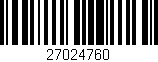 Código de barras (EAN, GTIN, SKU, ISBN): '27024760'