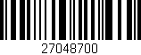 Código de barras (EAN, GTIN, SKU, ISBN): '27048700'