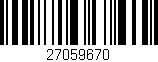 Código de barras (EAN, GTIN, SKU, ISBN): '27059670'