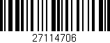 Código de barras (EAN, GTIN, SKU, ISBN): '27114706'