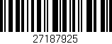 Código de barras (EAN, GTIN, SKU, ISBN): '27187925'