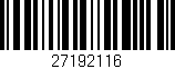 Código de barras (EAN, GTIN, SKU, ISBN): '27192116'