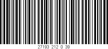 Código de barras (EAN, GTIN, SKU, ISBN): '27193_212_0_39'