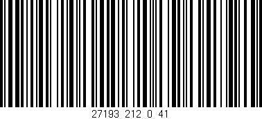 Código de barras (EAN, GTIN, SKU, ISBN): '27193_212_0_41'