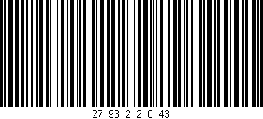 Código de barras (EAN, GTIN, SKU, ISBN): '27193_212_0_43'