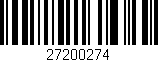 Código de barras (EAN, GTIN, SKU, ISBN): '27200274'
