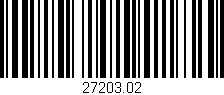 Código de barras (EAN, GTIN, SKU, ISBN): '27203.02'