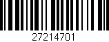 Código de barras (EAN, GTIN, SKU, ISBN): '27214701'