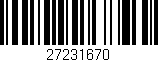 Código de barras (EAN, GTIN, SKU, ISBN): '27231670'