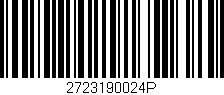 Código de barras (EAN, GTIN, SKU, ISBN): '2723190024P'