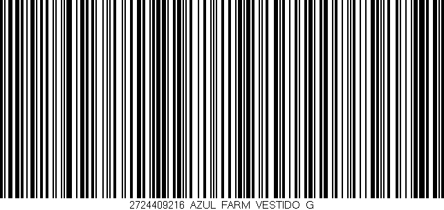 Código de barras (EAN, GTIN, SKU, ISBN): '2724409216_AZUL_FARM_VESTIDO_G'