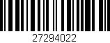 Código de barras (EAN, GTIN, SKU, ISBN): '27294022'