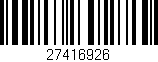Código de barras (EAN, GTIN, SKU, ISBN): '27416926'