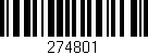 Código de barras (EAN, GTIN, SKU, ISBN): '274801'