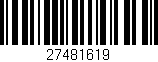 Código de barras (EAN, GTIN, SKU, ISBN): '27481619'