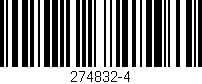 Código de barras (EAN, GTIN, SKU, ISBN): '274832-4'