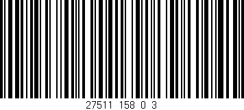 Código de barras (EAN, GTIN, SKU, ISBN): '27511_158_0_3'