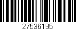 Código de barras (EAN, GTIN, SKU, ISBN): '27536195'
