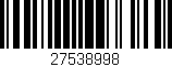 Código de barras (EAN, GTIN, SKU, ISBN): '27538998'