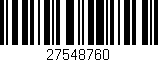 Código de barras (EAN, GTIN, SKU, ISBN): '27548760'