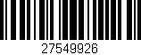 Código de barras (EAN, GTIN, SKU, ISBN): '27549926'
