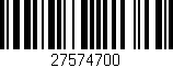 Código de barras (EAN, GTIN, SKU, ISBN): '27574700'