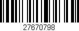 Código de barras (EAN, GTIN, SKU, ISBN): '27670798'