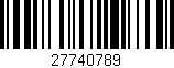 Código de barras (EAN, GTIN, SKU, ISBN): '27740789'