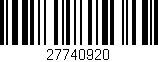 Código de barras (EAN, GTIN, SKU, ISBN): '27740920'