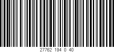 Código de barras (EAN, GTIN, SKU, ISBN): '27762_194_0_40'