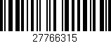 Código de barras (EAN, GTIN, SKU, ISBN): '27766315'