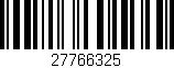 Código de barras (EAN, GTIN, SKU, ISBN): '27766325'