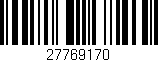 Código de barras (EAN, GTIN, SKU, ISBN): '27769170'
