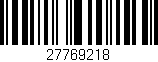 Código de barras (EAN, GTIN, SKU, ISBN): '27769218'