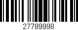 Código de barras (EAN, GTIN, SKU, ISBN): '27789998'