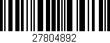 Código de barras (EAN, GTIN, SKU, ISBN): '27804892'