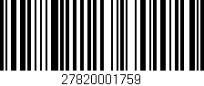 Código de barras (EAN, GTIN, SKU, ISBN): '27820001759'