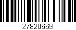 Código de barras (EAN, GTIN, SKU, ISBN): '27820669'