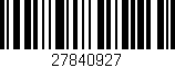 Código de barras (EAN, GTIN, SKU, ISBN): '27840927'