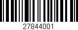 Código de barras (EAN, GTIN, SKU, ISBN): '27844001'