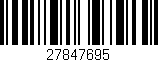 Código de barras (EAN, GTIN, SKU, ISBN): '27847695'
