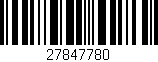 Código de barras (EAN, GTIN, SKU, ISBN): '27847780'
