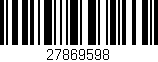 Código de barras (EAN, GTIN, SKU, ISBN): '27869598'