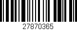 Código de barras (EAN, GTIN, SKU, ISBN): '27870365'