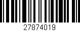 Código de barras (EAN, GTIN, SKU, ISBN): '27874019'