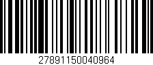 Código de barras (EAN, GTIN, SKU, ISBN): '27891150040964'