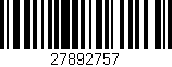 Código de barras (EAN, GTIN, SKU, ISBN): '27892757'
