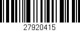 Código de barras (EAN, GTIN, SKU, ISBN): '27920415'