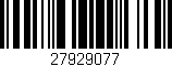 Código de barras (EAN, GTIN, SKU, ISBN): '27929077'